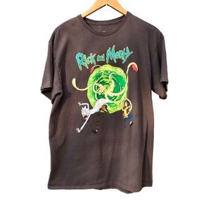 Rick and Morty Graphic Shirt adult swim Green Portal Ripple Junction Sz. Large